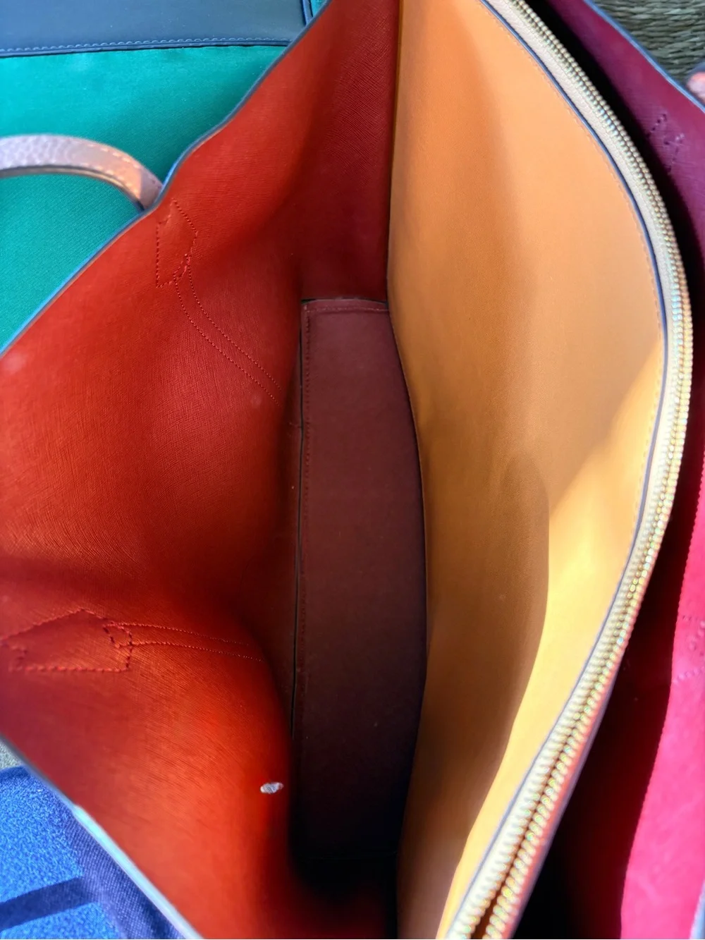 Tory Burch Perry Triple-Compartment Tote Bag in Soft Pink - Pebbled Leather - Picture 3 of 6